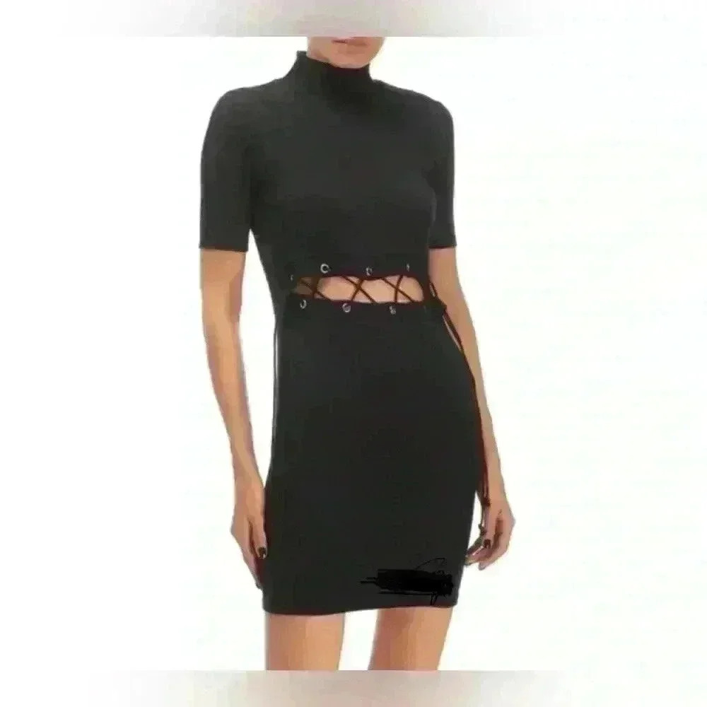 Zara Trafaluc Lace Up Waist Bodycon Dress (517)